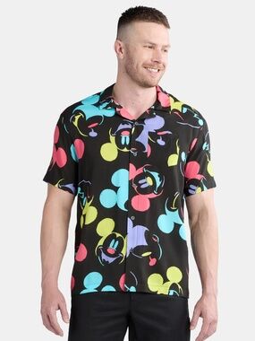 Mickey Mouse Men's Heads Color Graphic Shirt Size XL